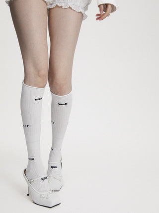 Calf Socks - Patchwork of Letters