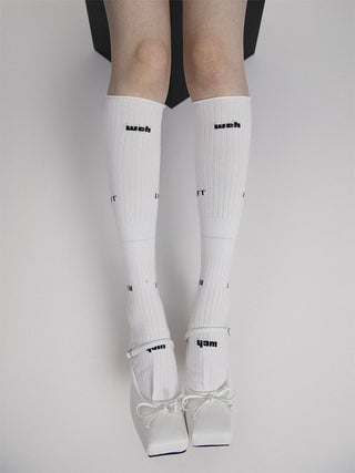 Calf Socks - Patchwork of Letters