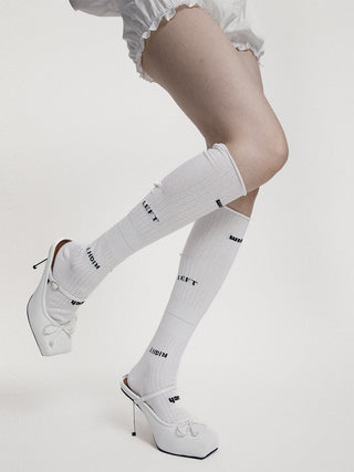 Calf Socks - Patchwork of Letters