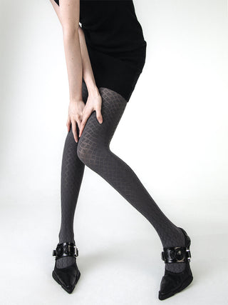 Tights - Diamond Check Pattern