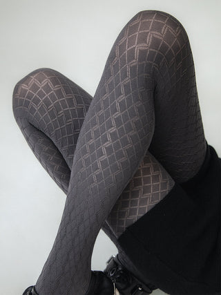 Tights - Diamond Check Pattern