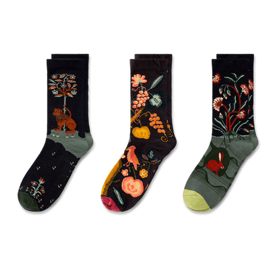 3 PACK - WOMEN'S CREW SOCKS｜ABSTRACT OIL PAINTING